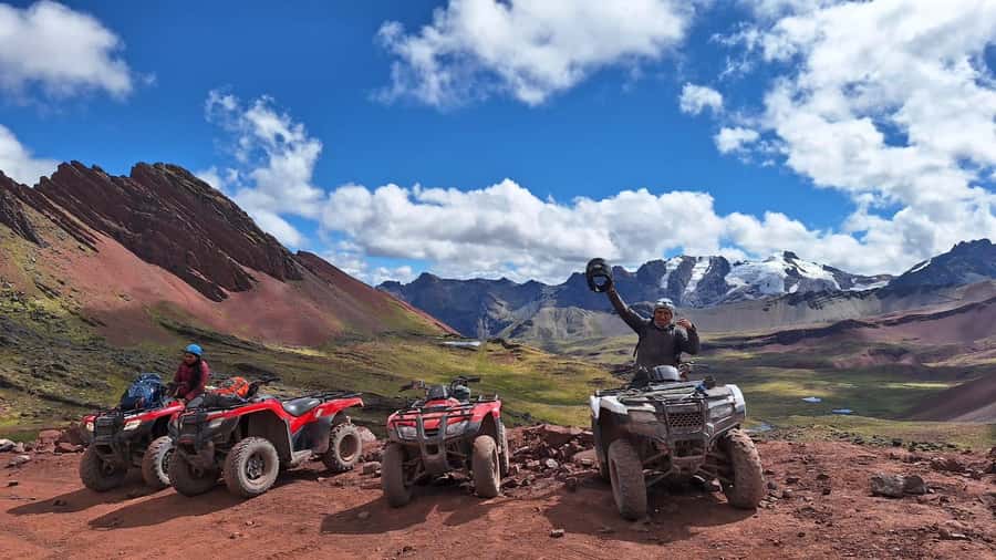 From Cusco: Mountain of colors and red valley on ATVs - Cusipata Breakfast Stop and ATV Base Setup