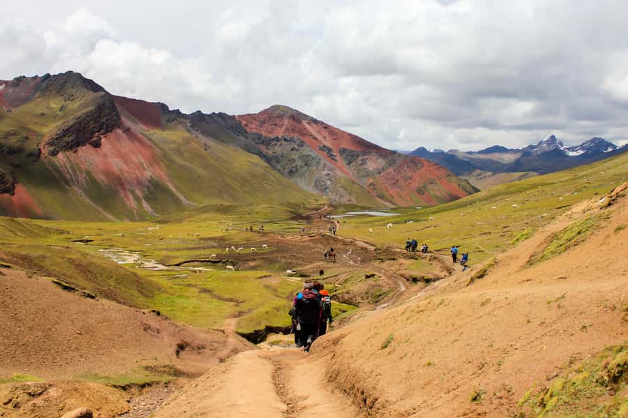 From Cusco: Rainbow Mountain Trek - The hike up: timing, alpacas, llamas, and Ausangate views