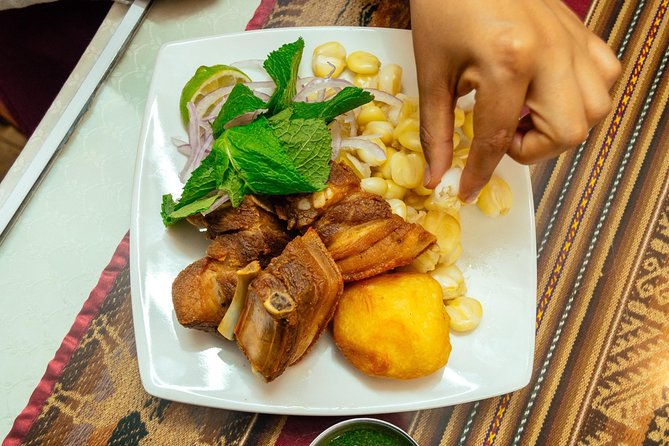 The 10 Tastings of Cusco With Locals: Private Food Tour - Qorikancha area: ceviche with pisco sour, then fried pork with mint